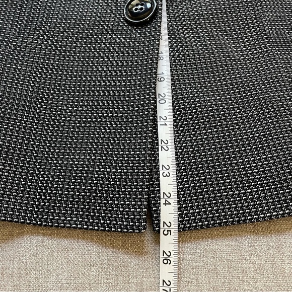 Tahari ASL Black White Textured Button Front Fully Lined Jacket Work Wear Office - Picture 7 of 10